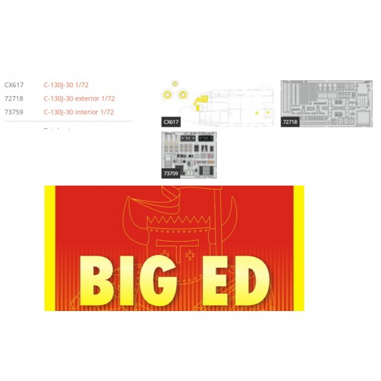 1/72 Lockheed Martin C-130J-30 Super Hercules Part I Super Detail Set for Zvezda kits