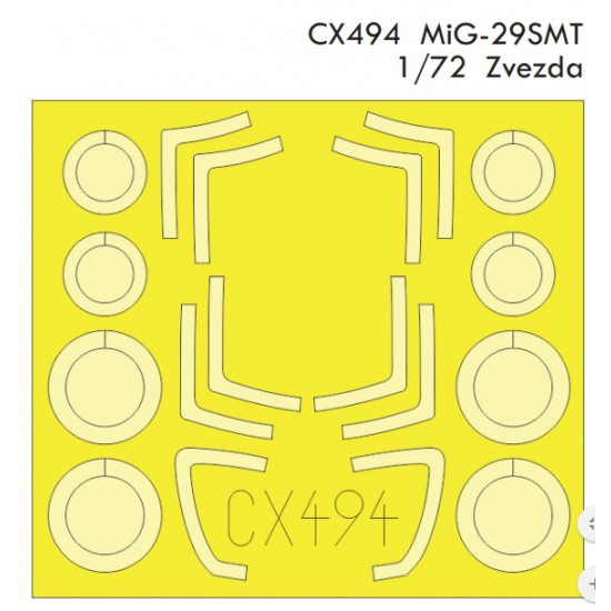 1/72 Russian Mikoyan MiG-29 SMT Masks for Zvezda #7309