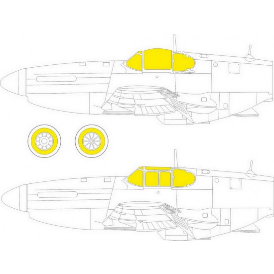 1/72 North American P-51B/C Mustang Paint Masking for Arma Hobby kits
