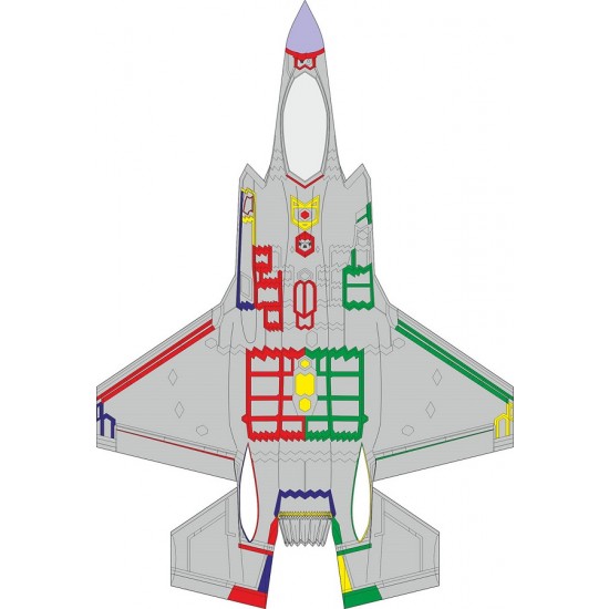 1/72 F-35A Lightning II Ram Panels Early Masks for Tamiya kits
