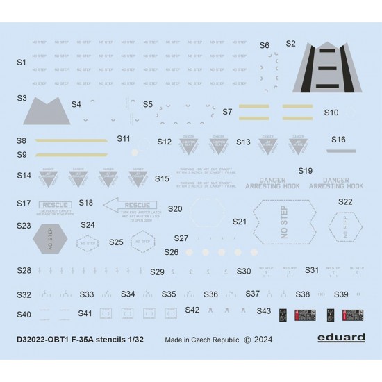 1/32 Lockheed Martin F-35A Lightning II Stencils Decal for Italeri kits