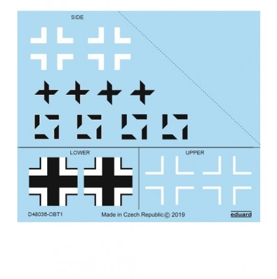 1/48 Focke-Wulf Fw 190A-8/R2 National Insignia Decals for Eduard kits