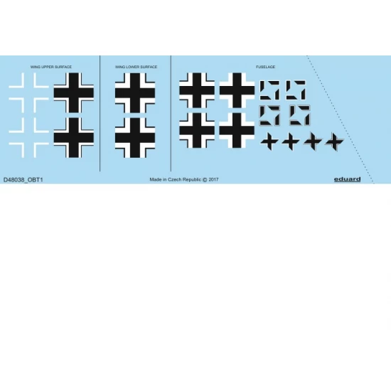 1/48 Focke-Wulf Fw 190A-4 National Insignia Decals for Eduard kits