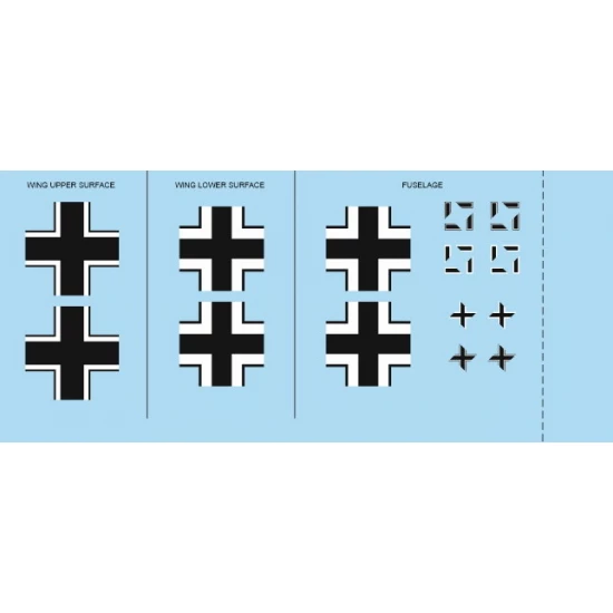 1/48 Messerschmitt Bf 109F-2 National Insignia Decals for Eduard kits