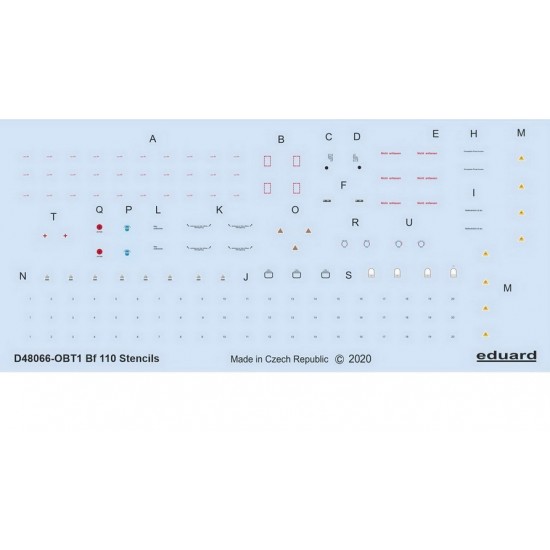 1/48 Messerschmitt Bf 110 Stencils Decals for Eduard kits