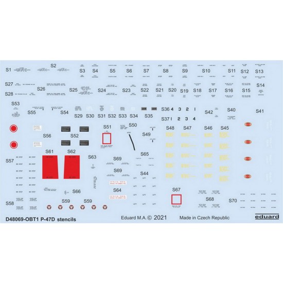 1/48 Republic P-47D Thunderbolt Stencils Decals for Eduard/Tamiya/Academy/Hasegawa/HobbyBoss kits