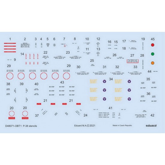 1/48 Lockheed P-38 Lightning Stencils Decals for Tamiya/Academy/Hasegawa kits