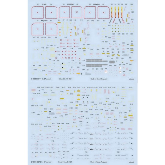 1/48 Sukhoi Su-27 Stencils Decals for Academy/Kitty Hawk/HobbyBoss/GWH kits