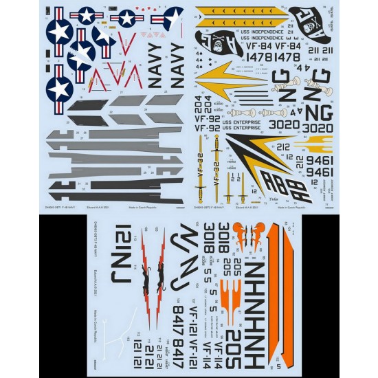 1/48 McDonnell Douglas F-4B Phantom II NAVY Decals for Tamiya kits