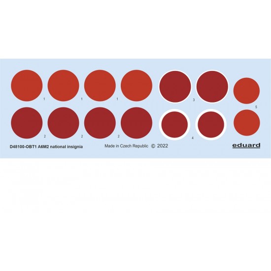 1/48 Mitsubishi A6M2 National Insignia Decals for Eduard kits