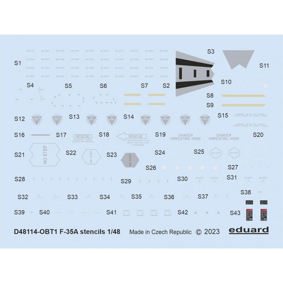 1/48 Lockheed Martin F-35A Lightning II Stencils Decal for Tamiya kits