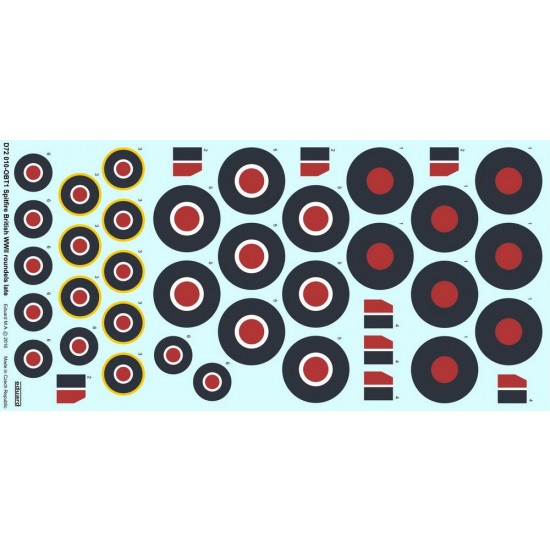 1/72 WWII British Supermarine Spitfire Late Version Round Decals for Eduard kit