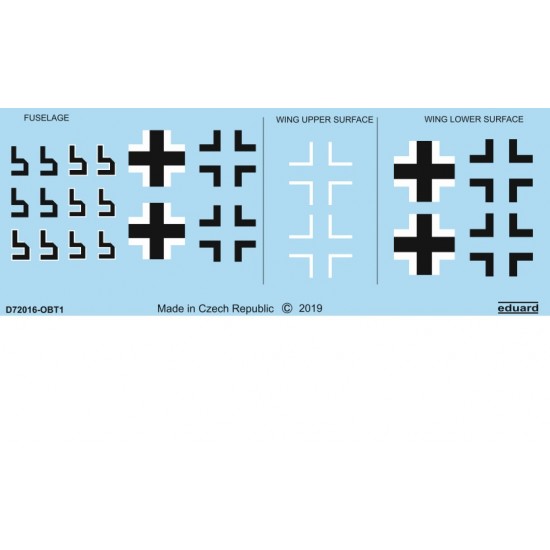 1/72 Focke-Wulf Fw 190A-8 National Insignia Decals for Eduard kits