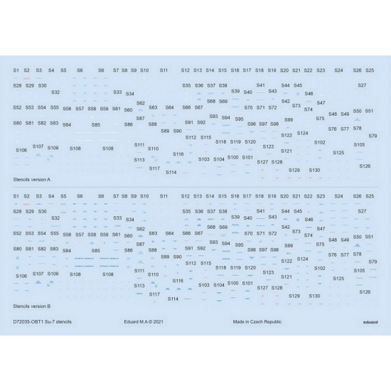 1/72 Sukhoi Su-7 Stencils Decals for ModelSvit kits