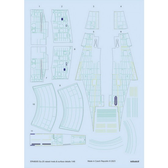 1/48 Sukhoi Su-25 Raised Rivets & Surface Details for Zvezda kits