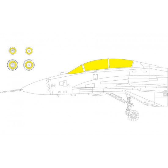 1/48 Mikoyan MiG-29K Canopies & Wheels Masks for HobbyBoss kits