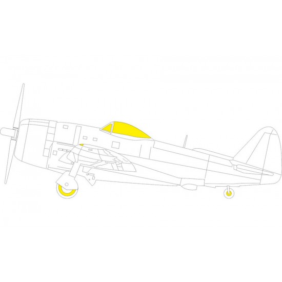 1/48 Republic P-47D-30 Thunderbolt Canopies & Wheels Masks for MiniArt kits