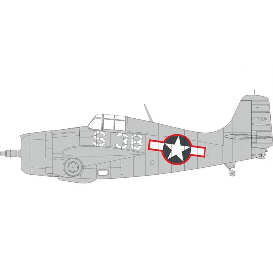 1/48 US Grumman FM-1 Wildcat National Insignia with Red Outline Mask for Tamiya kits