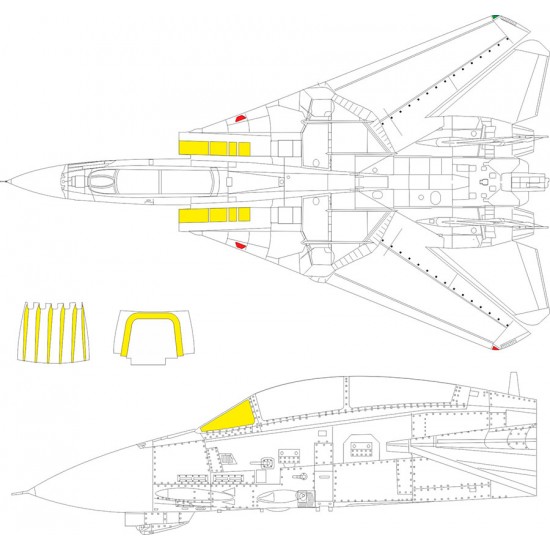 1/48 Grumman F-14D Tomcat Masking for Great Wall Hobby kits
