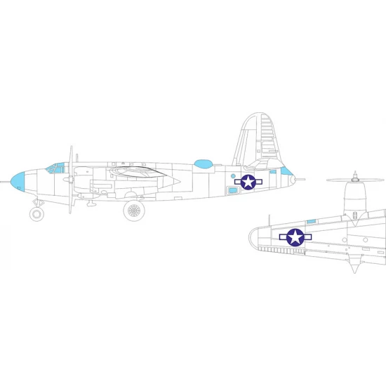 1/48 B-26G Marauder US National Insignia Masking for ICM kits