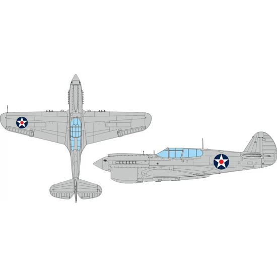 1/48 P-40E US National Insignia with Red Centre Masking for Eduard kits