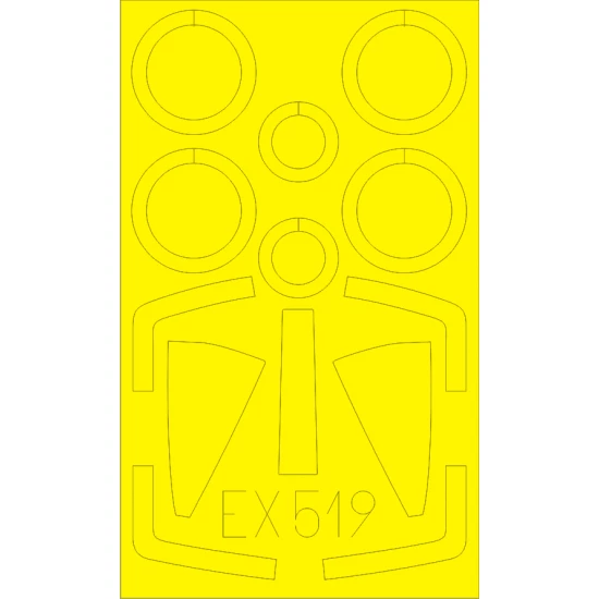 1/48 Super Etendard Paint Mask for Kinetic K48061 kit