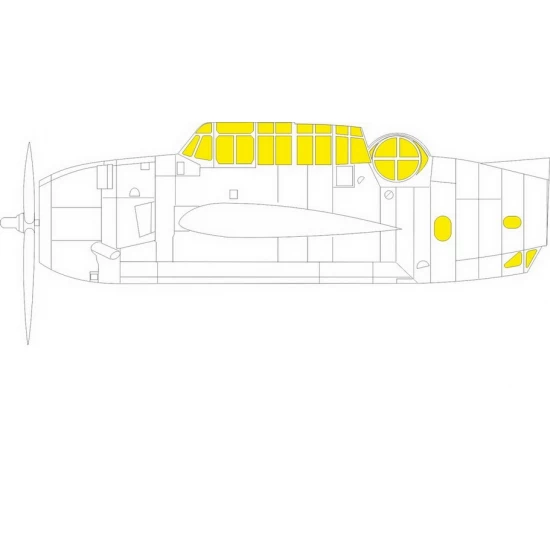 1/48 Grumman TBF-1C Avenger TFace Paint Masking for Academy kits