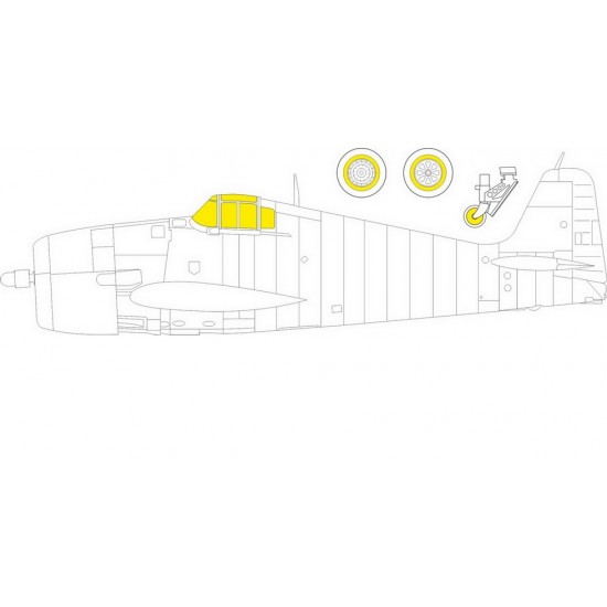 1/48 Grumman F6F-3 Hellcat TFace Paint Masking for Eduard kits