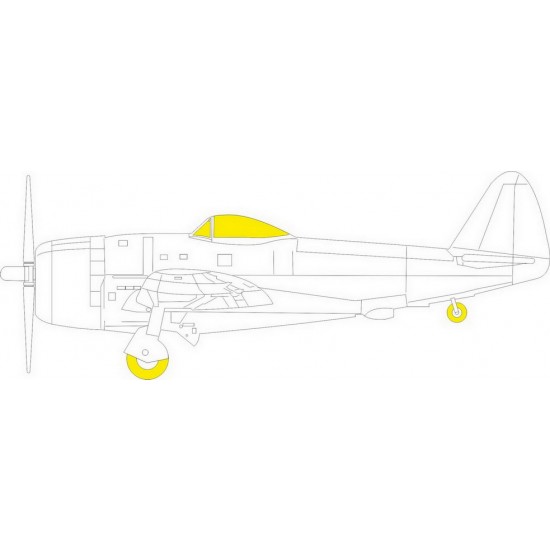 1/48 Republic P-47D Thunderbolt Bubbletop Tface Paint Masking for Tamiya kits