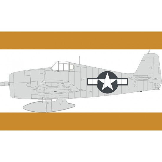 1/48 Grumman F6F-3 Hellcat US National Insignia Masks for Eduard kits