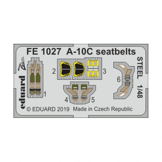 1/48 Fairchild Republic A-10C Thunderbolt II Seatbelts Detail Set for Italeri kits