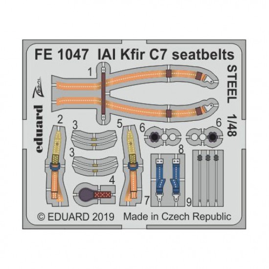 1/48 IAI Kfir C7 Seatbelts Set for AMK kits