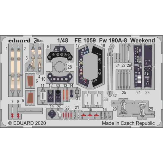 1/48 Focke-Wulf Fw 190A-8 Weekend Edition Detail Set for Eduard kits