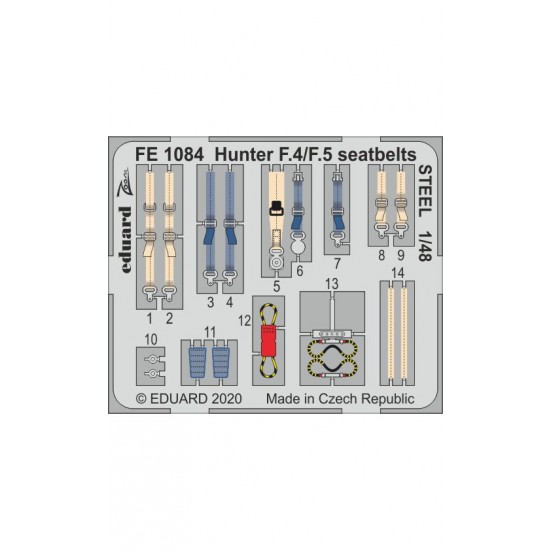 1/48 Hawker Hunter F.4/F.5 Seatbelts Set for Airfix kits