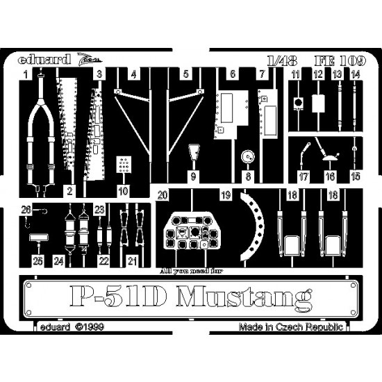 Photoetch for 1/48 P-51D Mustang for Tamiya kit