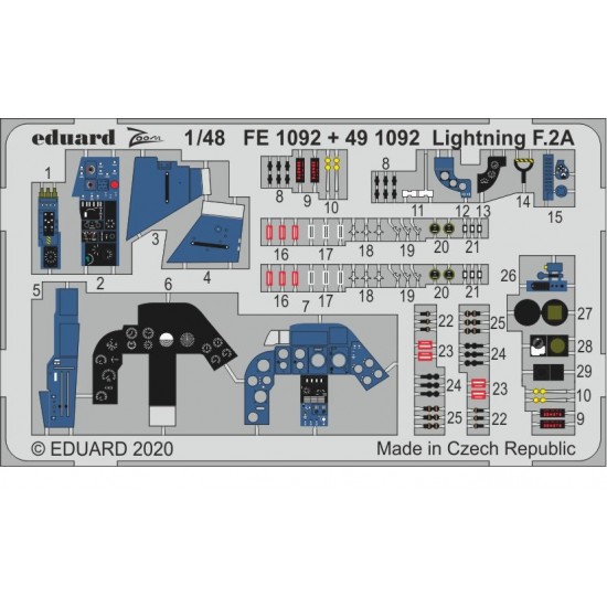 1/48 English Electric Lightning F.2A Detail set for Airfix kits