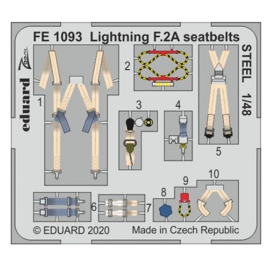 1/48 English Electric Lightning F.2A Seatbelts set for Airfix kits