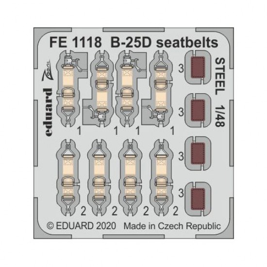 1/48 North American B-25D Mitchell Seatbelts Detail Set for Revell kits