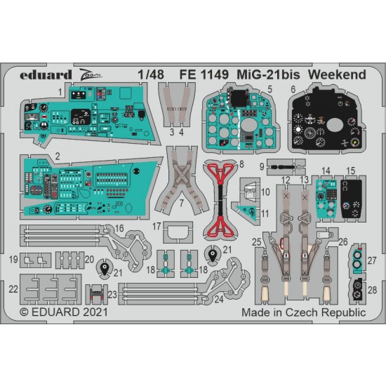 1/48 Mikoyan-Gurevich MiG-21bis Weekend Detail set for Eduard kits