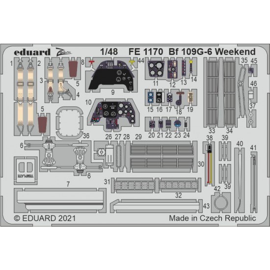 1/48 Messerschmitt Bf 109G-6 Weekend Detail Set for Eduard kits