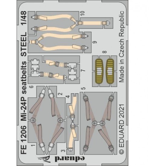 1/48 Mil Mi-24P Hind Seatbelts Detail Set for Zvezda kits