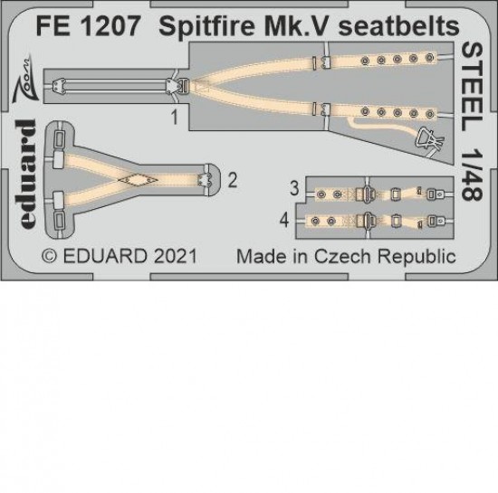 1/48 Supermarine Spitfire Mk.V Seatbelts Detail Set for Eduard/Special Hobby kits