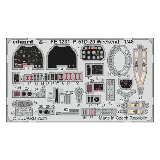 1/48 Boeing P-51D-20 Weekend Edition Detail Set for Eduard kits