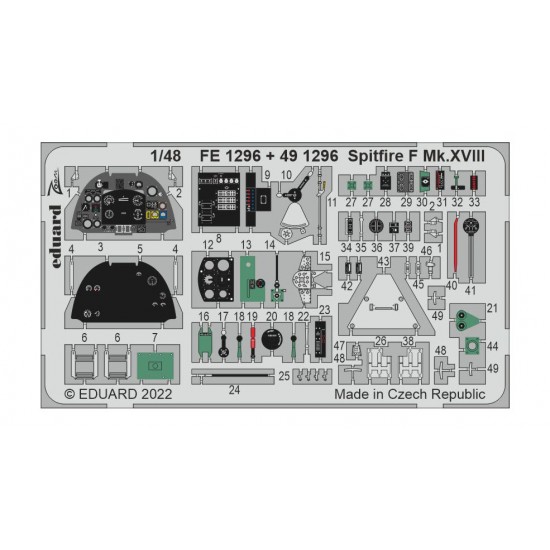 1/48 Supermarine Spitfire F Mk.XVIII Detail Set for Airfix kits
