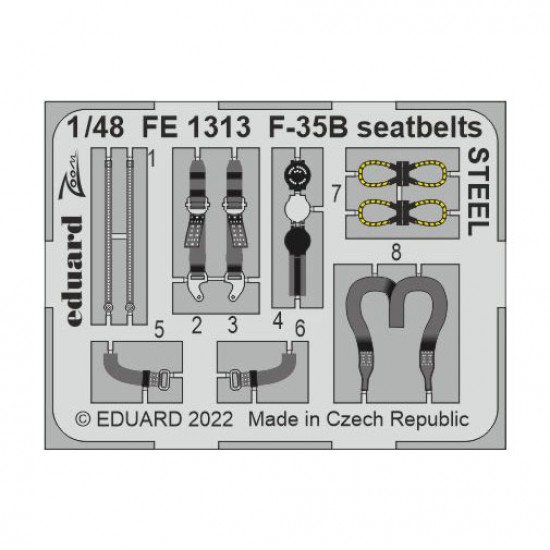 1/48 Lockheed Martin F-35B Lightning II Seatbelts set for Italeri kits