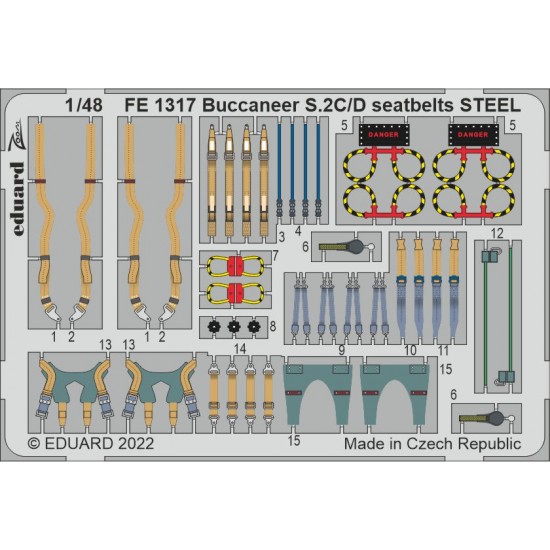 1/48 Blackburn Buccaneer S.2C/D Seatbelts set for Airfix kits