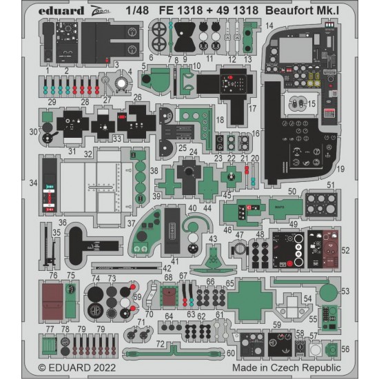 1/48 Bristol Beaufort Mk.I Detail set for ICM kits