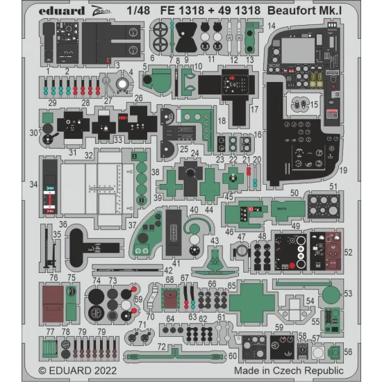 1/48 Bristol Beaufort Mk.I Detail set for ICM kits