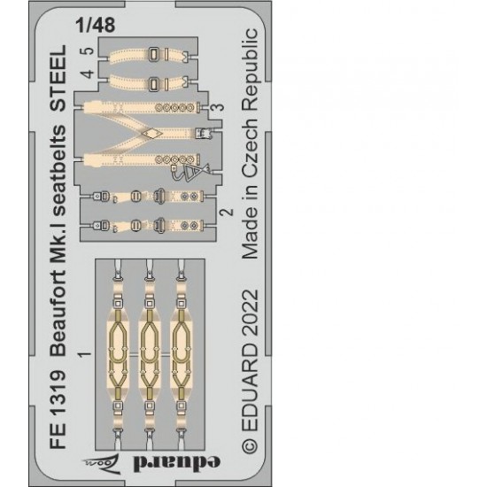 1/48 Bristol Beaufort Mk.I Seatbelts Detail set for ICM kits