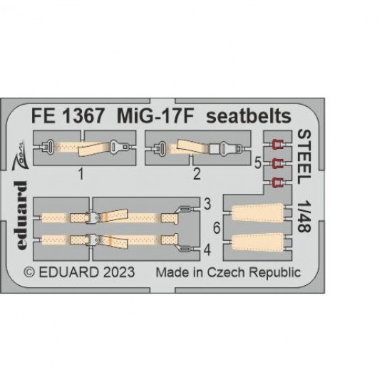 1/48 Mikoyan-Gurevich MiG-17F Seatbelts Set for Ammo by Mig Jimenez kits